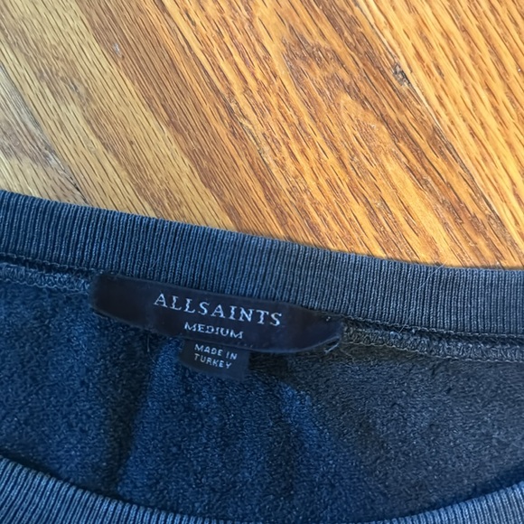 80s style short stonewash All Saints sweater sz M - Picture 3 of 7